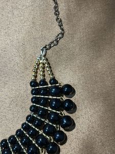 Black Beaded Statement Necklace