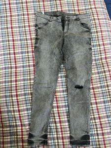 Grey Wash Distressed Jeans