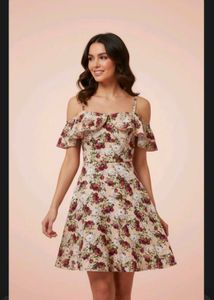 Floral Off-Shoulder Mini Dress🎀💐