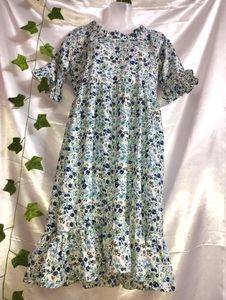 Cute Blue Floral Gown