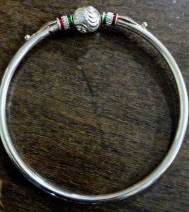 stainless steel coated bracelet with bead