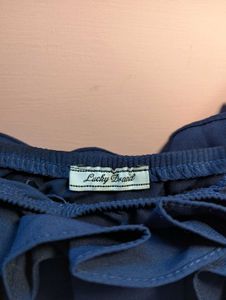 Black Ruffle Detail Top