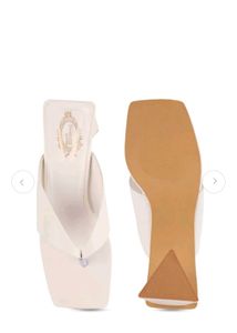 White Block Heel Sandals