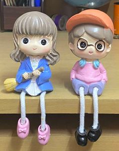 Cute Couple Figurine Set - 2Pcs