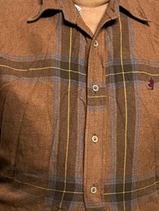 Brown Plaid Button-Down Shirt