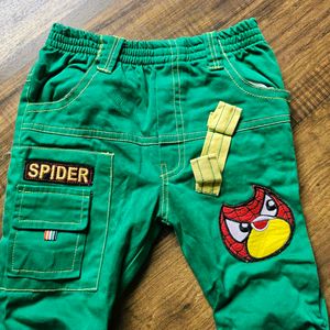 Patchwork Green Kids Pants