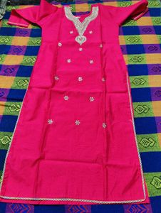 pink Embroidered Kurta Set