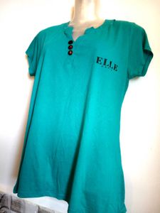 Elle Paris Green Top M/ L Size
