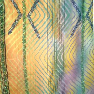 Yellow Orange Georgette Saree