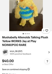 Mushabelly Alienoids Talking Plush Yellow
