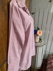 Pink Striped Shirt For Women