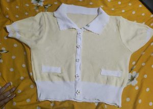 Cute Yellow Cardigan Top