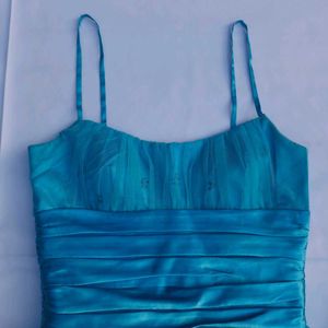 Y2k Party Pinteresty Ocean Blue Glitter Dress