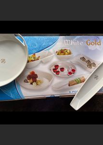 Ceramic Elite White Gold Snack Set