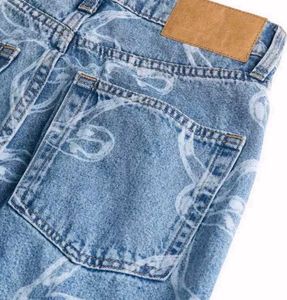 Printed Wide Leg Jeans