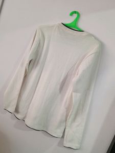 White Zara Full Sleeve  Popcorn Tshirt