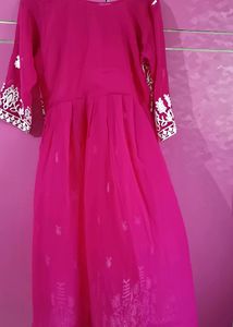 Pink Embroidered Dress