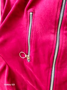 Cherry Red 🍒 Velour Biker Jacket ♥️
