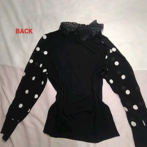 Chic Polka Dot Top (ribbed)