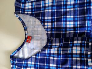 Blue Chex Girls  Top