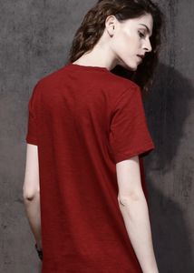 Burgundy Casual Women's T-Shirt
