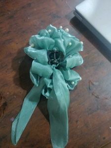Teal Floral Hair Clip