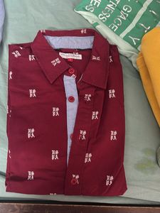 Maroon Printed Shirt