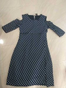 Polka Dot Cold Shoulder Dress