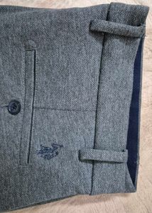 US Apollo ASN Grey Stretch Straight-Fit Trousers