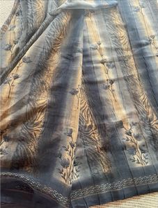 Grey Printed Saree