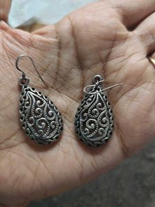 925 Silver Tone Drop Earrings