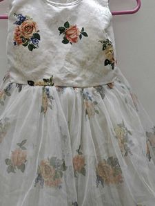 Little Diva White Floral Kids Party Frock