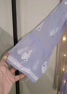 Lavender Embroidered Chikankari Top