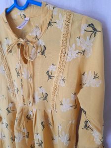 Yellow Top with Floral print