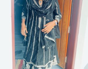 Elegant Black Embroidered Kurta Set