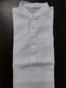 Men&#39;s Ethnic White Kurta mandarin collar