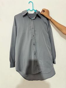 Gray Button Down Tunic
