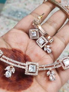 Oxidised American Diamond Set