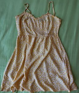 Yellow Flower Printed Dress