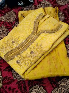 Yellow Embroidered Kurtis For Women And Girls