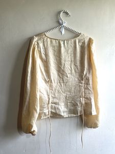 H&amp;M Balloon Sleeved Satin Blouse