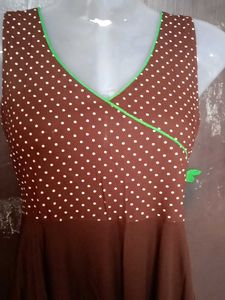 Brown Polka Dot Maxi Dress