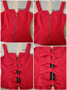 Stylish Red Crop Top Party Wear
