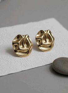 Gold Textured Clip-on Earrings stainless steel ant