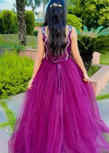 Purple Sequin Tulle Gown