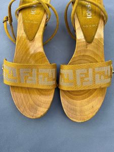 FENDI Yellow Wooden wedges