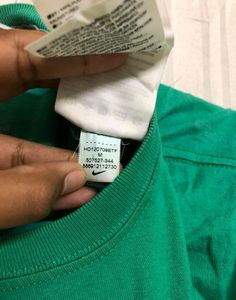 Nike Sea Green Cotton T Shirt