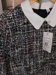 Tweed Mini Dress with Collar