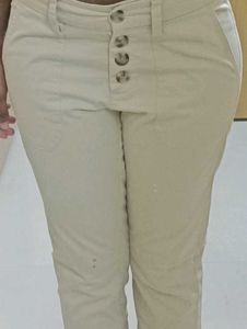 Slim fit Stretchable Charming Creame Pant