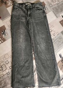 Gray Wide Leg Jeans